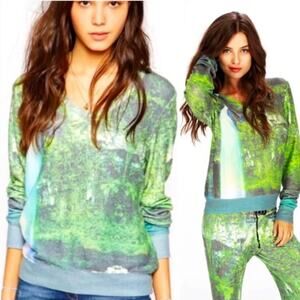 Wildfox Jungle Falls V-Neck Baggy Beach Jumper Sweater